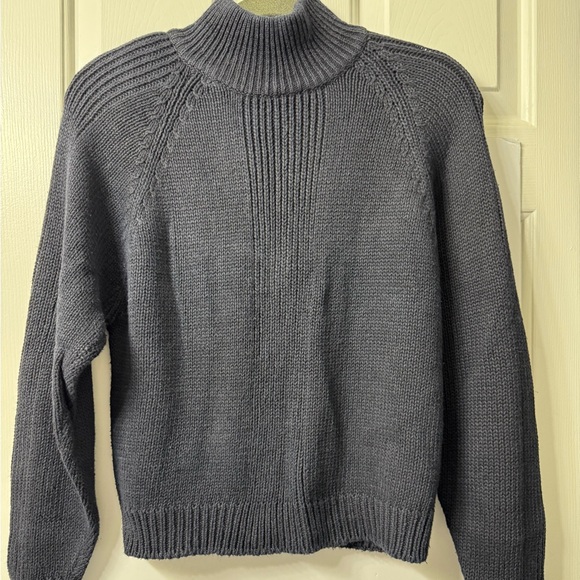 Fashion Simple Mock Turtle Neck Sweater, M, Black, Pullover, Raglan Sleeves NWOT - Picture 14 of 14